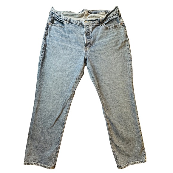 Old Navy Jeans Womens 16 Denim High Rise Slouchy Straight Secret Slim Pockets - Picture 8 of 15